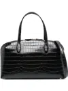 Totême Mittelgrosser Day Tote Bag Mit Kroko-prägung In Black