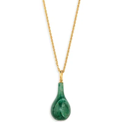 Totême Toteme Medium Jade Drop Necklace In Gold