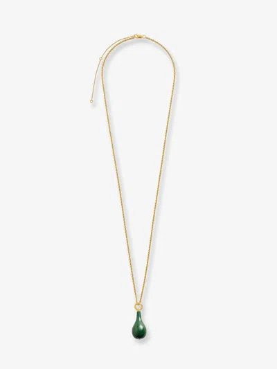 Totême Medium Jade Drop Necklace In Gold