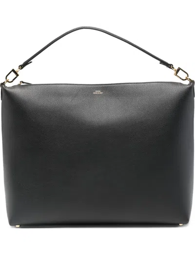 Totême Medium Leather Tote Bag In Black