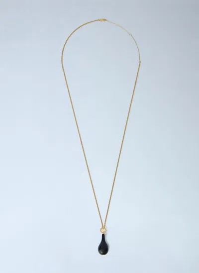Totême Medium Onyx Drop Necklace In Metallic