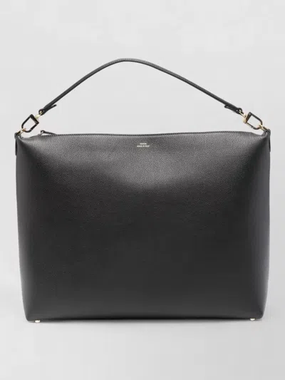Totême Medium Sized Leather Shopping Bag In Black