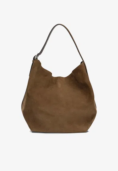 Totême Medium Suede Tote Bag In Brown