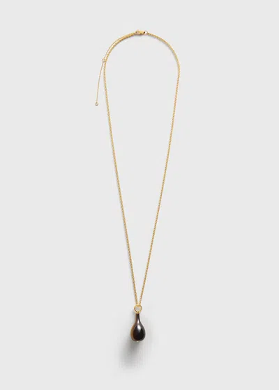 Totême Medium Tiger's Eye Drop Necklace Tiger's Eye/gold