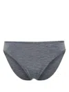 Totême Mélange-effect Bikini Bottom In Grey
