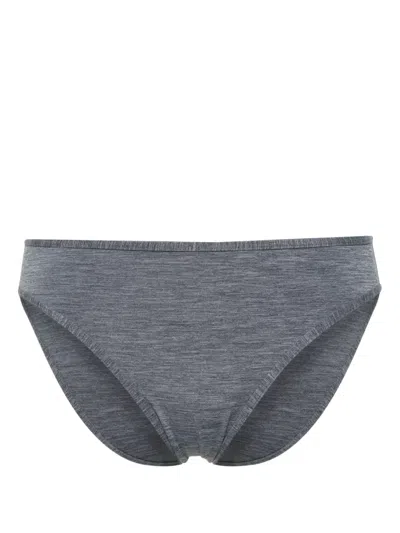 Totême Mélange-effect Bikini Bottom In Grey