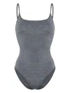 Totême Mélange-effect Swimsuit In Grey