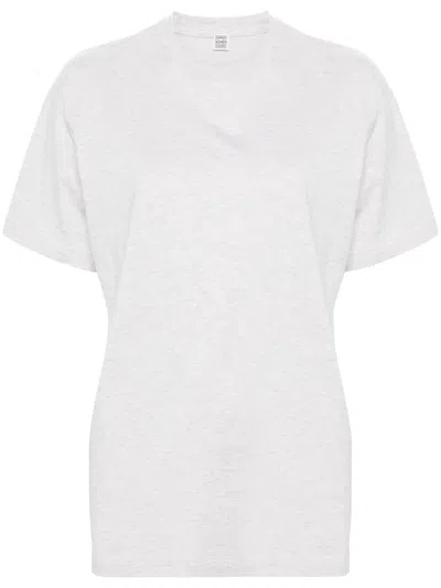 Totême Mélange-effect T-shirt In Grey