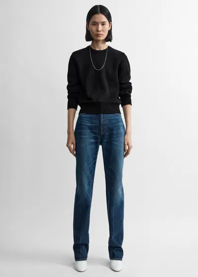 Totême Merino Cotton Crew Knit Black
