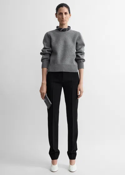 Totême Merino Cotton Crew Knit Grey Melange