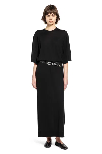 Totême Merino Knit Tee Dress In Black