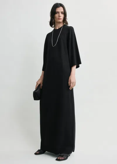 Totême Merino Knit Tee Dress Black Petite