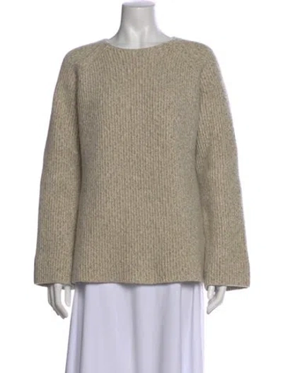 Pre-owned Totême Merino Wool Bateau Neckline Sweater In Neutral