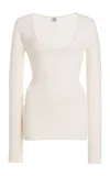 Totême Merino Wool-blend Top In White