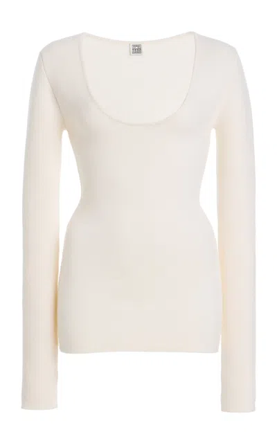 Totême Merino Wool-blend Top In White