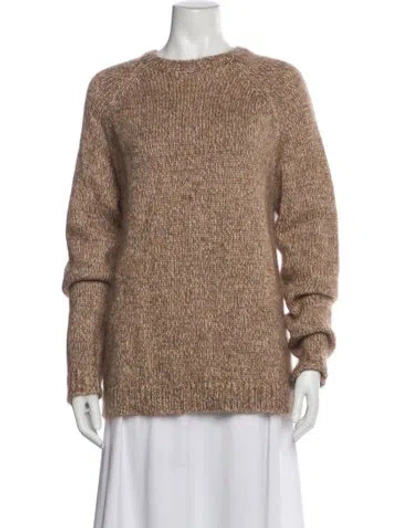 Pre-owned Totême Merino Wool Crew Neck Sweater In Brown