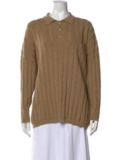 Pre-owned Totême Merino Wool Crew Neck Sweater In Brown
