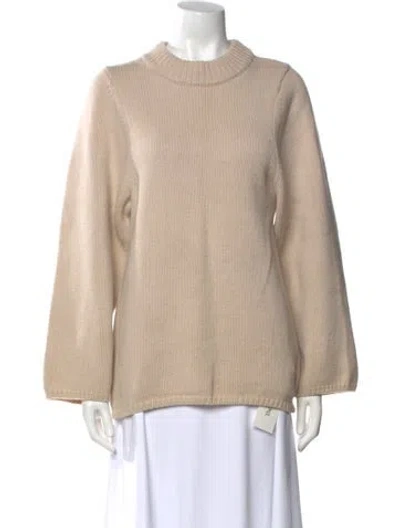 Pre-owned Totême Merino Wool Crew Neck Sweater In Neutral