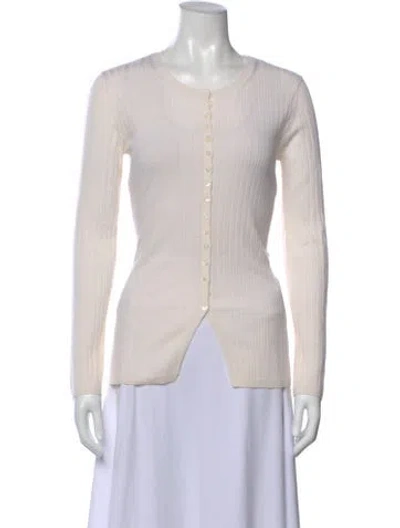 Pre-owned Totême Merino Wool Crew Neck Sweater In White
