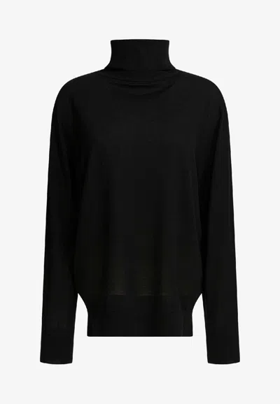 Totême Merino Wool High-neck Sweater In Black