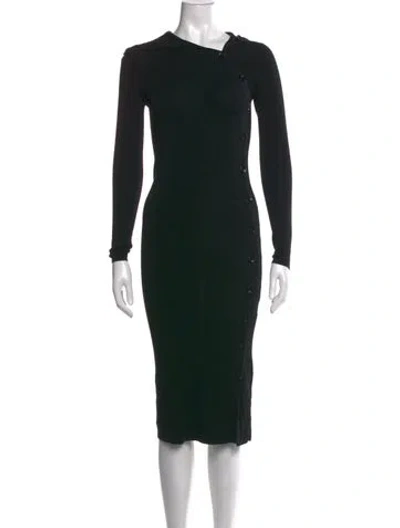 Pre-owned Totême Merino Wool Midi Length Dress In Black