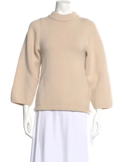 Pre-owned Totême Merino Wool Mock Neck Sweater In Neutral