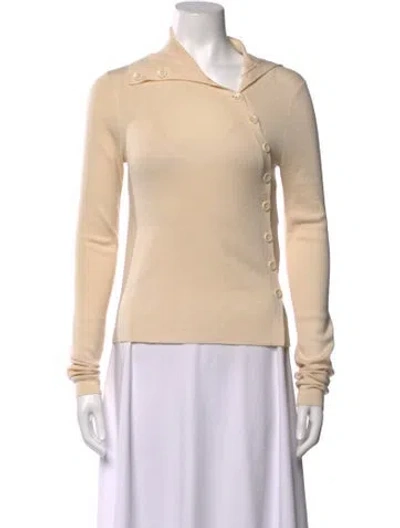 Pre-owned Totême Merino Wool Mock Neck Sweater In Neutrals