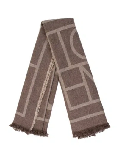 Pre-owned Totême Merino Wool Striped Shawl In Neutral