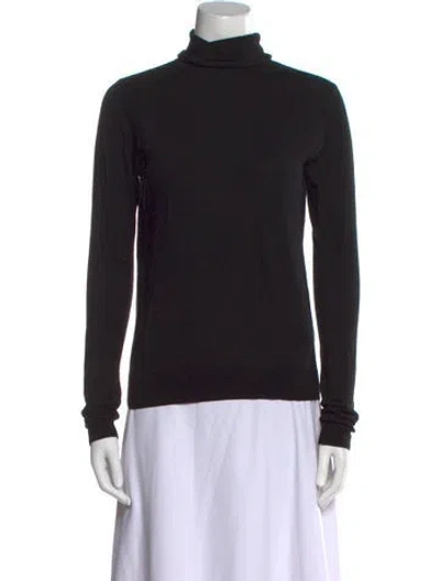 Pre-owned Totême Merino Wool Turtleneck Sweater In Black