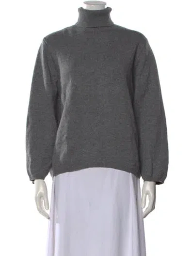 Pre-owned Totême Merino Wool Turtleneck Sweater In Gray