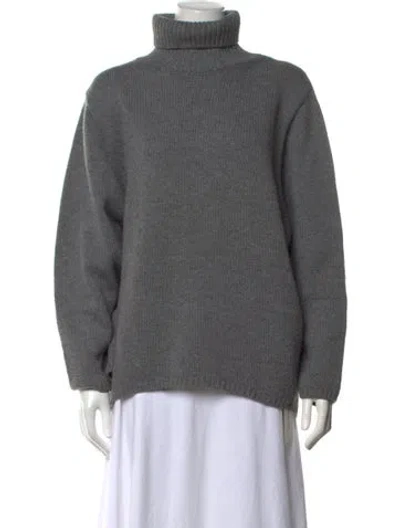 Pre-owned Totême Merino Wool Turtleneck Sweater In Grey