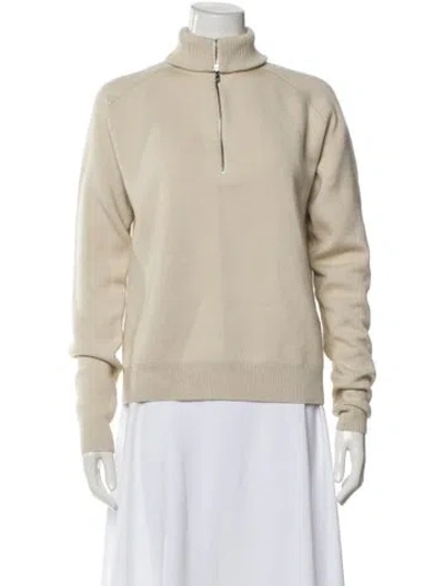 Pre-owned Totême Merino Wool Turtleneck Sweater In Neutral