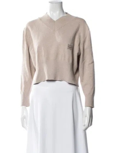 Pre-owned Totême Merino Wool V-neck Sweater In Blue