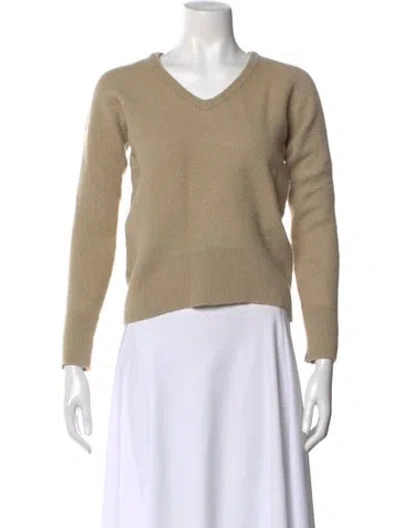 Pre-owned Totême Merino Wool V-neck Sweater In Neutral