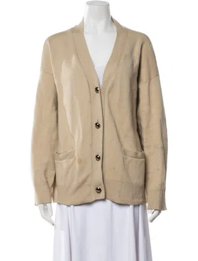 Pre-owned Totême Merino Wool V-neck Sweater In Neutrals