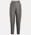 Totême Mid-rise Straight Cotton And Wool-blend Pants In Steel