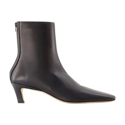 Totême Toteme Mid-heel Calfskin Ankle Boot In Multi