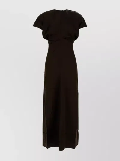 Totême Midi Dress Cap Sleeves In Brown