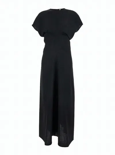 Totême Midi-length Dress With Minimalist Silhouette And Back Zipper In Black