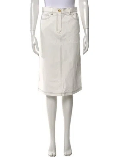 Pre-owned Totême Midi Length Skirt In White