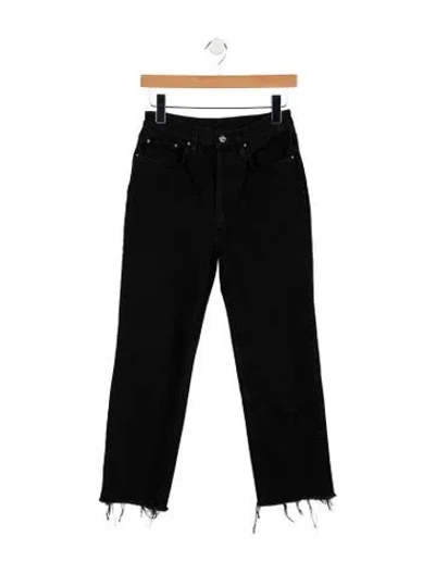 Pre-owned Totême Mid-rise Straight Leg Jeans In Black