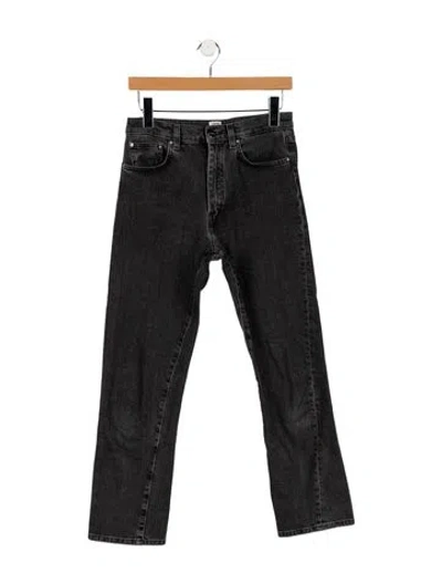Pre-owned Totême Mid-rise Straight Leg Jeans In Black