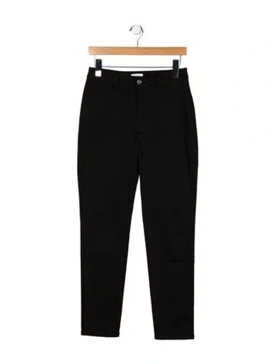 Pre-owned Totême Mid-rise Straight Leg Jeans In Black