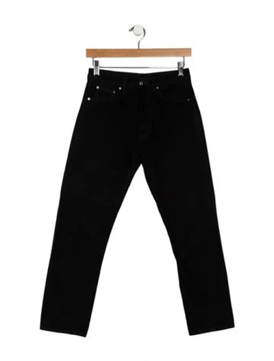 Pre-owned Totême Mid-rise Straight Leg Jeans In Black