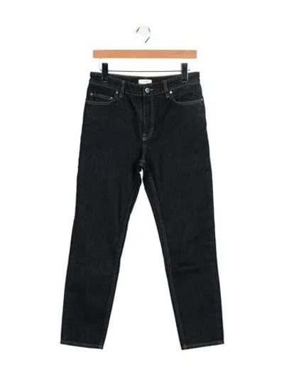 Pre-owned Totême Mid-rise Straight Leg Jeans In Black