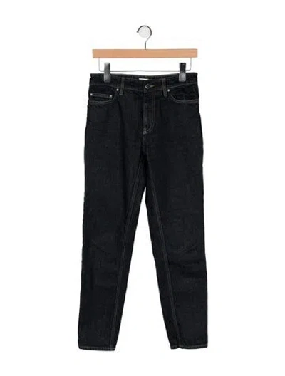 Pre-owned Totême Mid-rise Straight Leg Jeans In Black