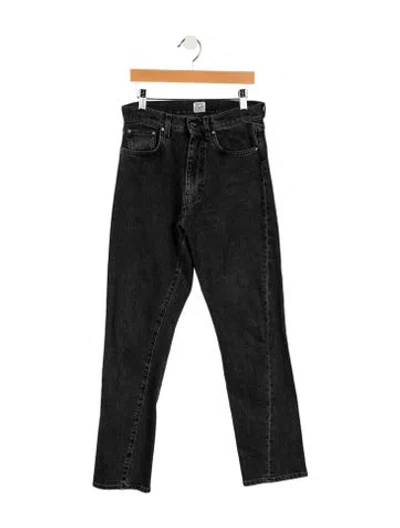 Pre-owned Totême Mid-rise Straight Leg Jeans In Black