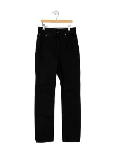 Pre-owned Totême Mid-rise Straight Leg Jeans In Black