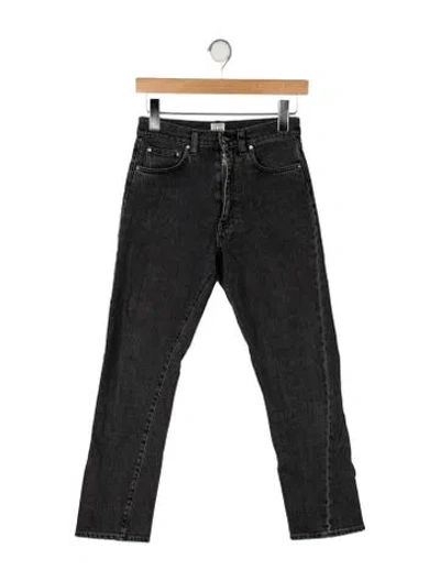 Pre-owned Totême Mid-rise Straight Leg Jeans In Gray