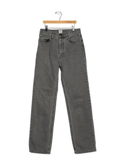 Pre-owned Totême Mid-rise Straight Leg Jeans In Gray